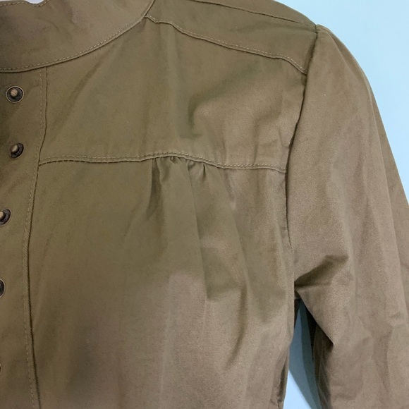 Motto olive green cropped military style tailored jacket with pockets Sz M - Picture 4 of 10